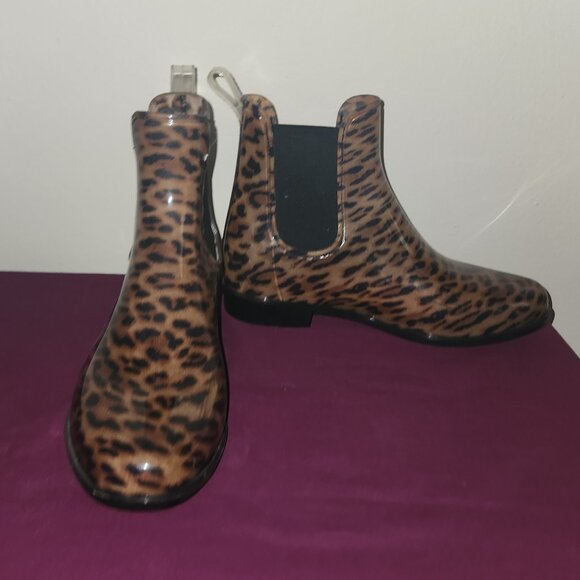 Cheetah Print A New Day Rainboots Size 7 - Picture 3 of 7